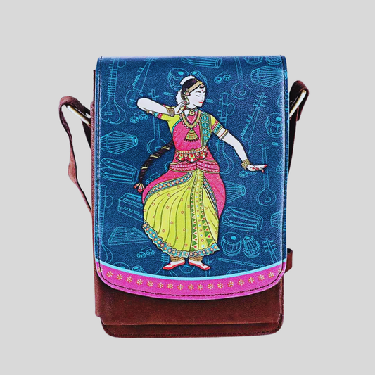 Bharatnatyam Faux Leather Rectangle Sling Bag