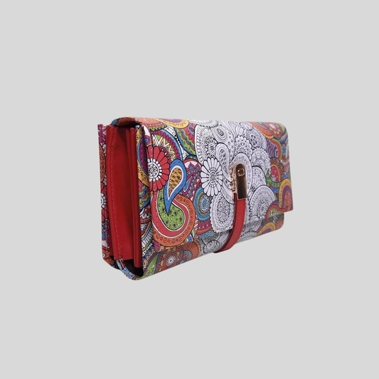 Doodle Mandala Wallet with Mobile Case