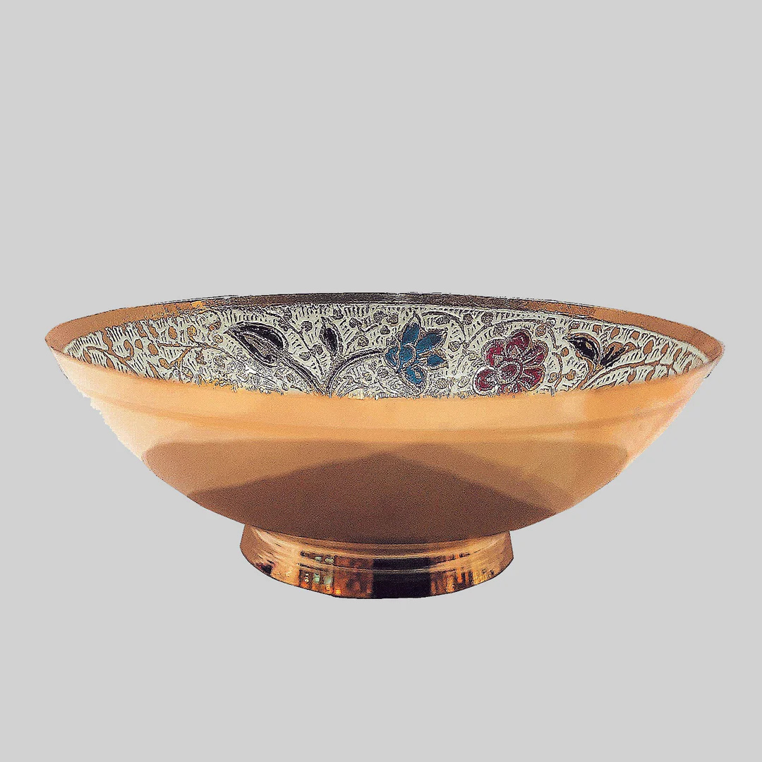 Brass Meenakari Bowl 7 in