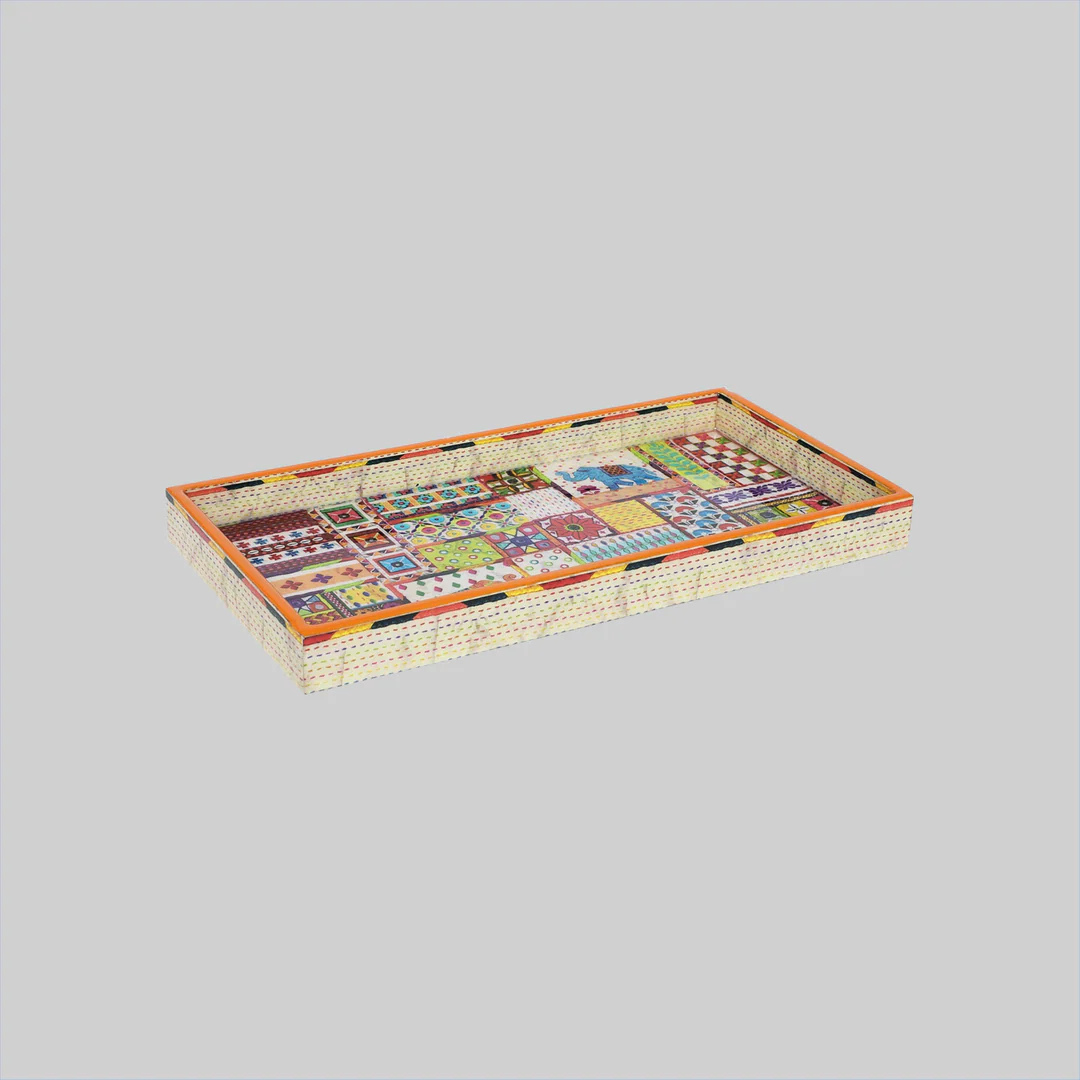 Sui Dhaga Rectangle Enamel Mini Tray