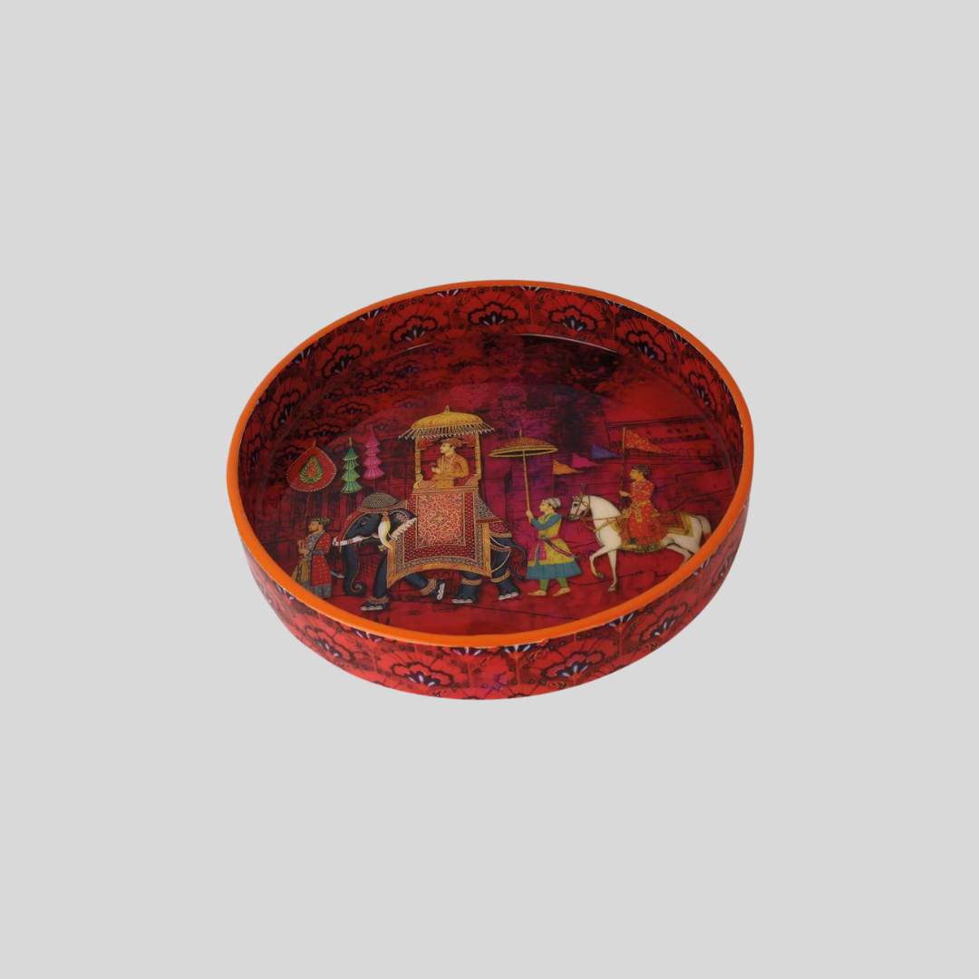 King Procession Enamel Round Tray