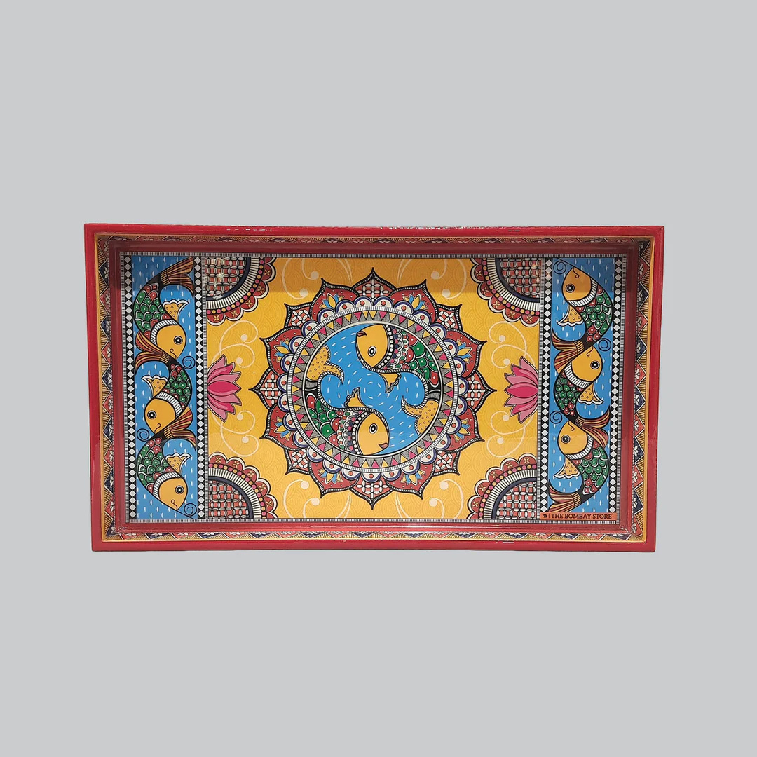 Madhubani Rectangle Enamel Small Tray