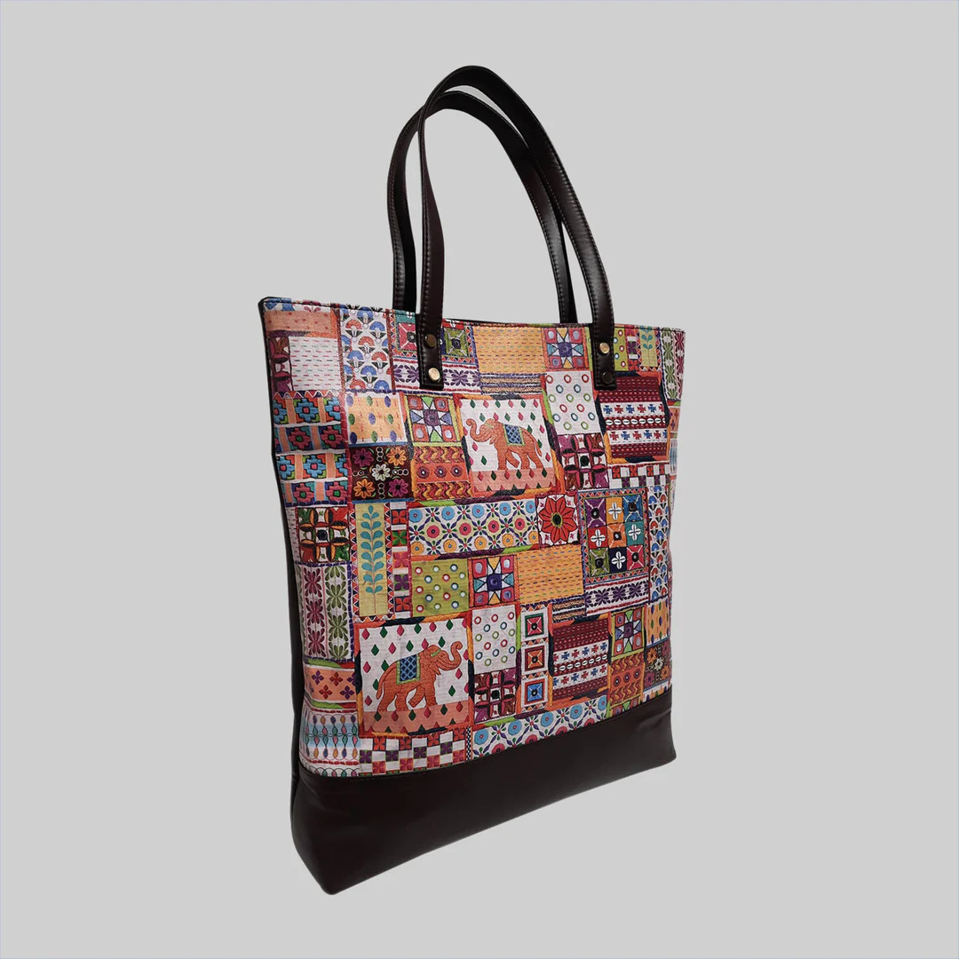 Sui Dhaaga PU Leather Tote Bag