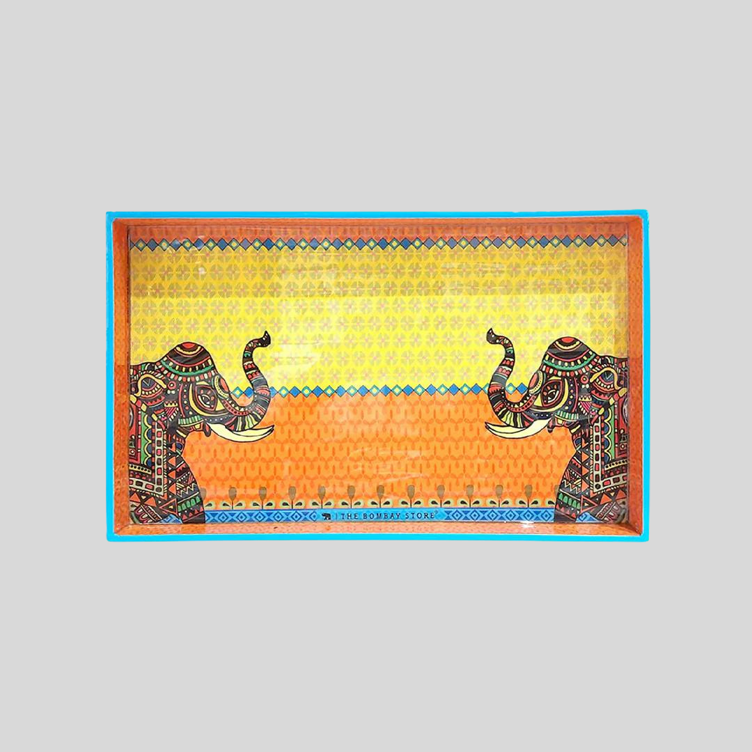 Signature Elephant Rectangle Enamel Medium Tray