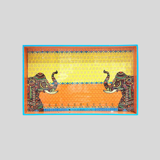 Signature Elephant Rectangle Enamel Medium Tray