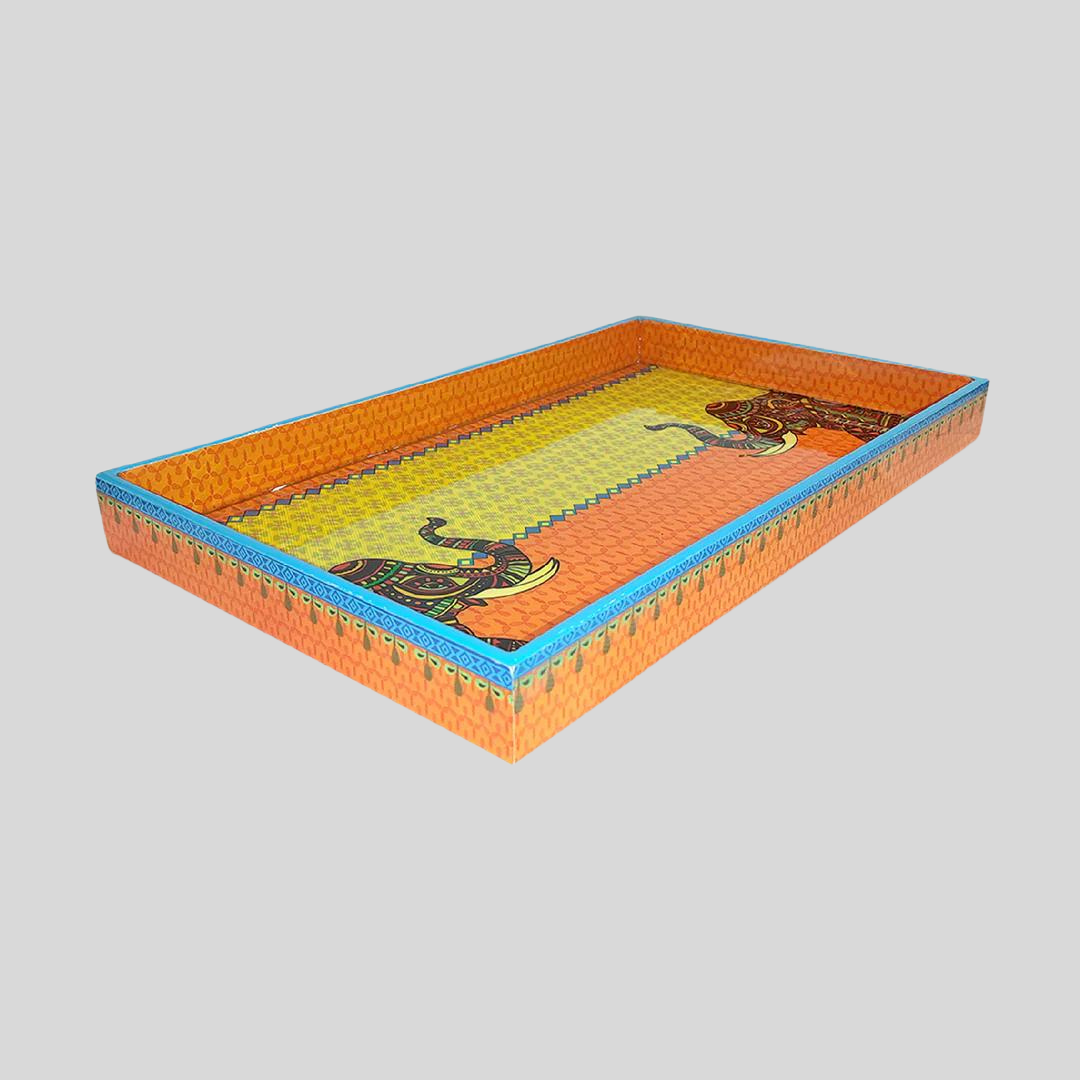 Signature Elephant Rectangle Enamel Medium Tray