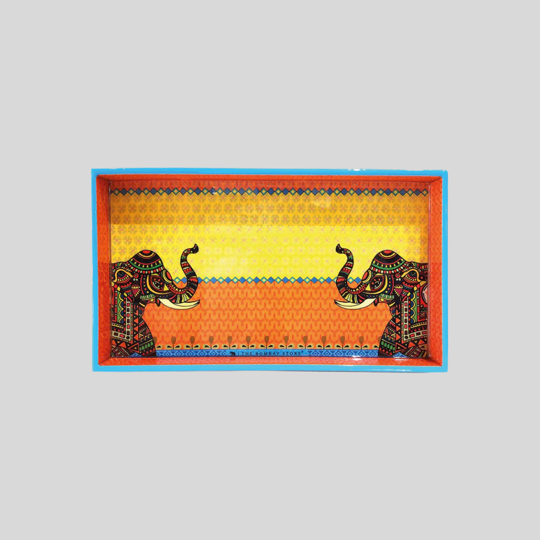 Signature Elephant Rectangle Enamel Medium Tray