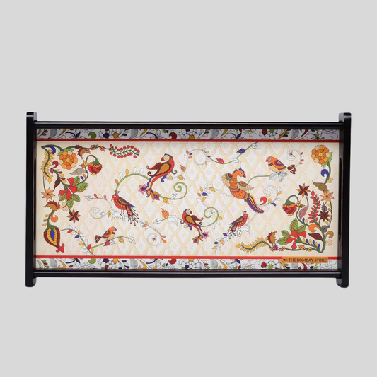 Kalamkari Rectangle Medium Tray with Matte Finish