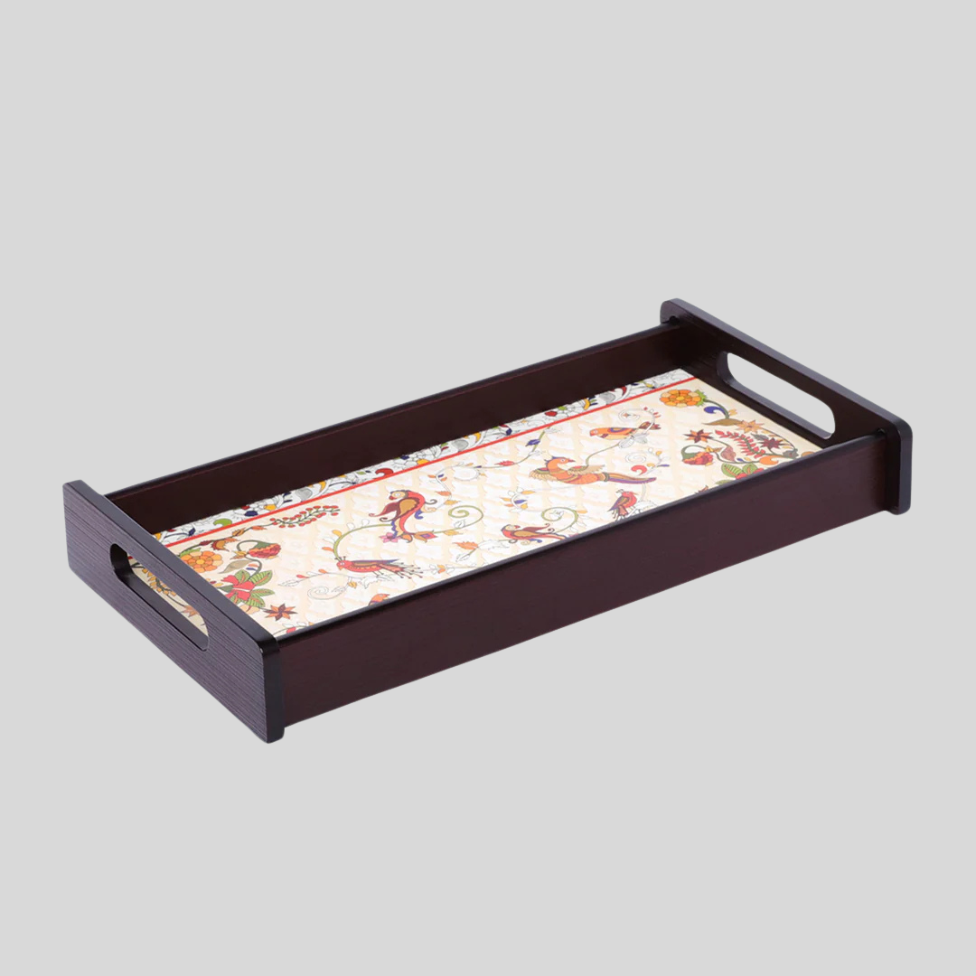 Kalamkari Rectangle Mini Tray with Matte Finish