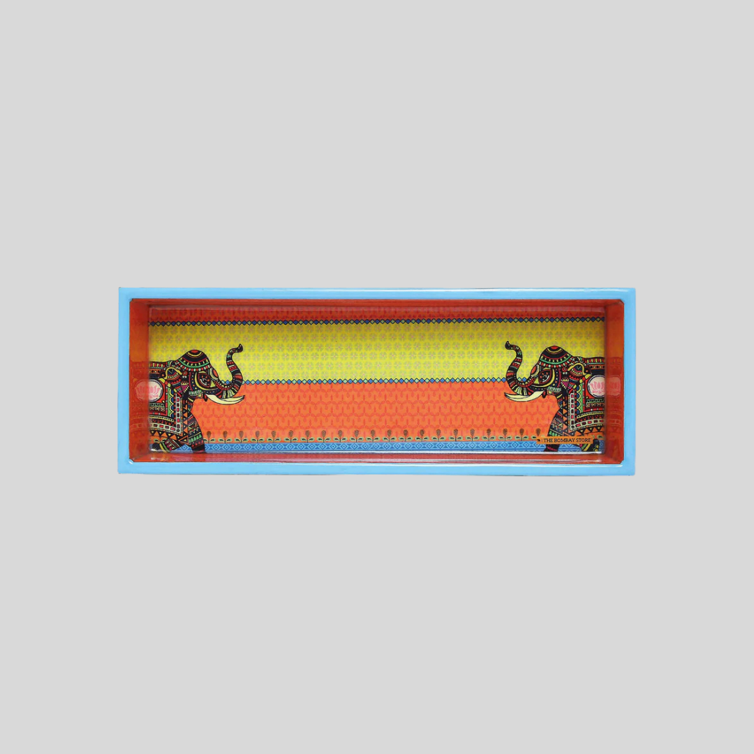 Signature Orange & Yellow Rectangle Enamel Pen Tray