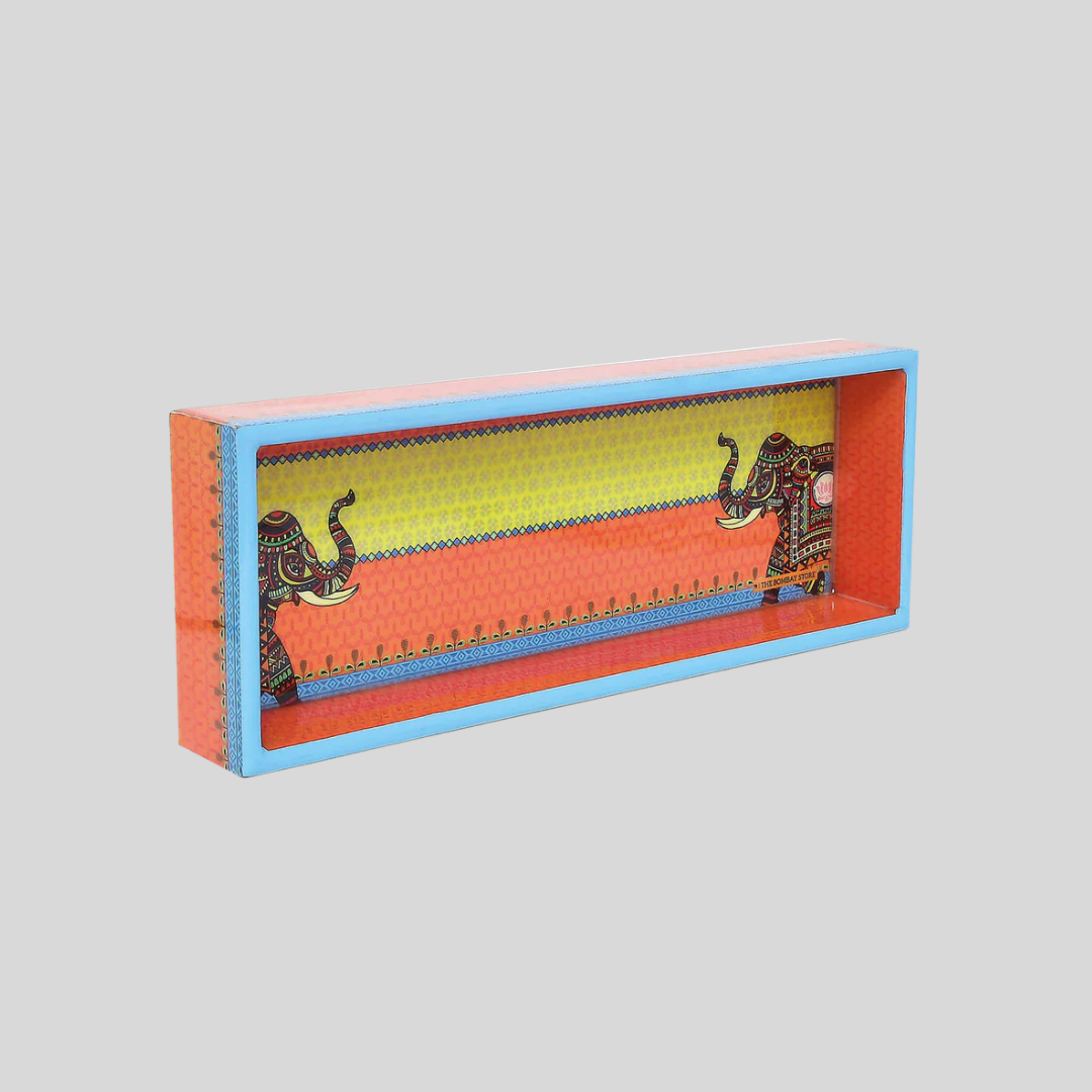 Signature Orange & Yellow Rectangle Enamel Pen Tray