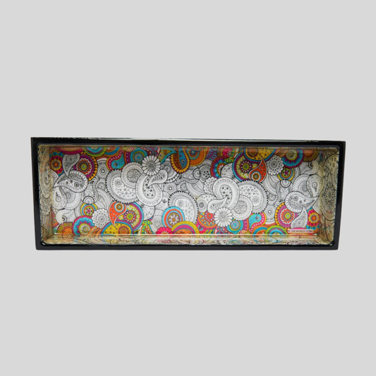 Doodle Mandala Rectangle Enamel Pen Tray