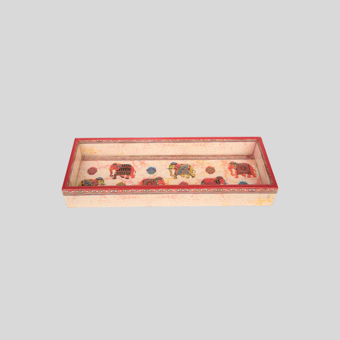 Elephant Fabrication Rectangle Enamel Pen Tray