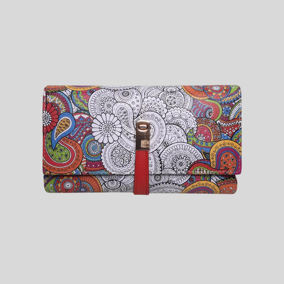 Doodle Mandala Wallet with Mobile Case