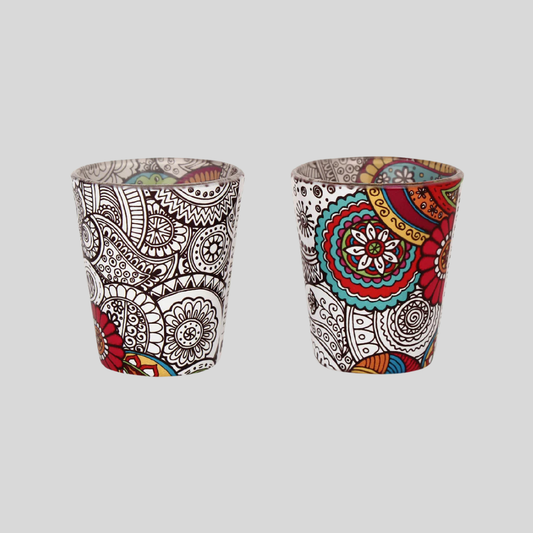 Doodle Mandala Shot Glasses Set of 2 (30ml each)