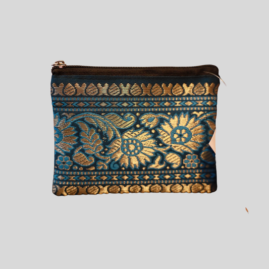 Coin Pouch with Brocade Border