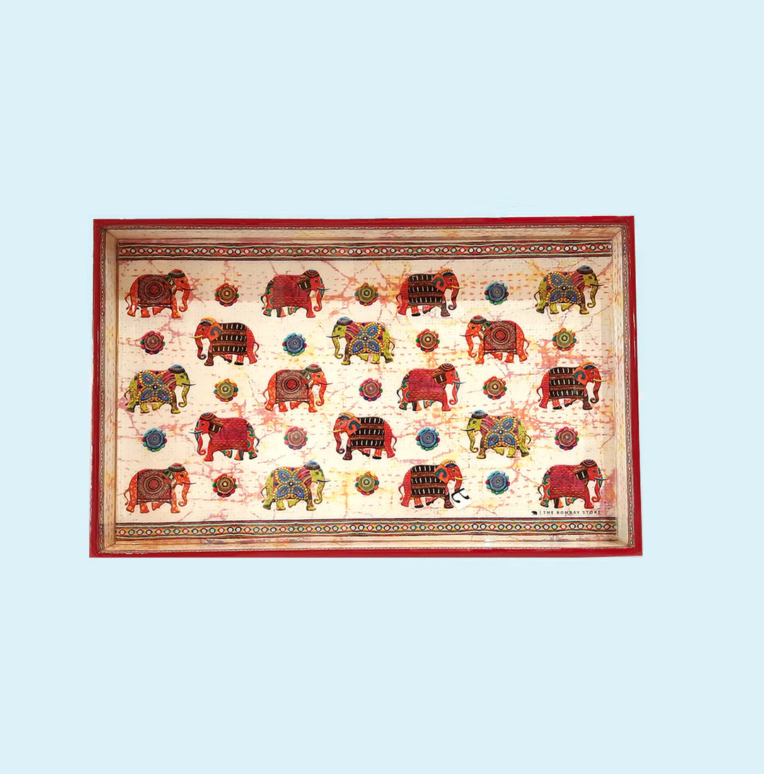 Elephant Fabrication Rectangle Enamel Mini Tray